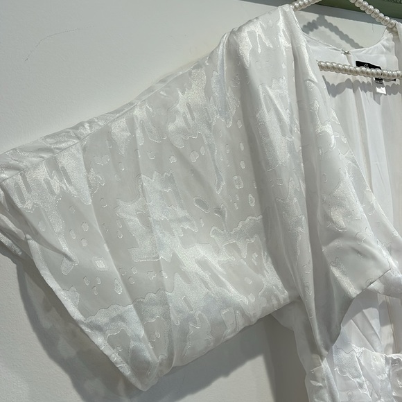 HUTCH ModCloth white Jacquard satin cut out front knot maxi dress 12 new w tag - Picture 3 of 12